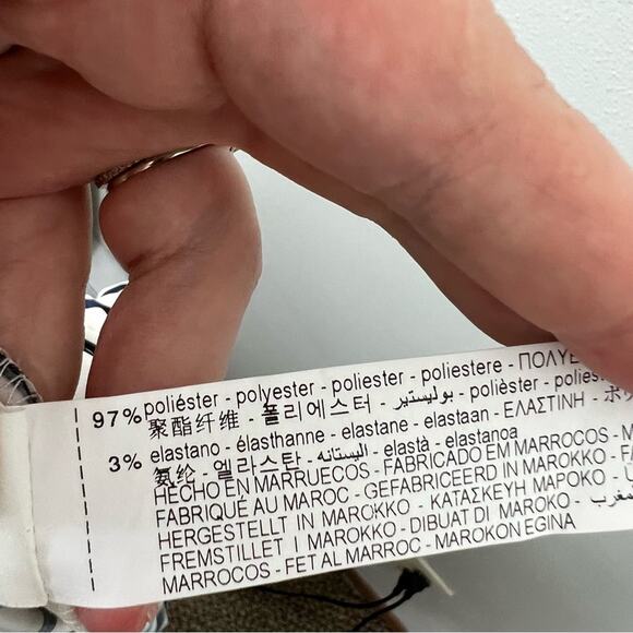 Zara Striped Drawstring Pull On Pant White - Picture 4 of 5